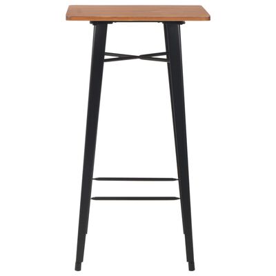 vidaXL Barový stôl čierny 60x60x108 cm borovicové drevo a oceľ