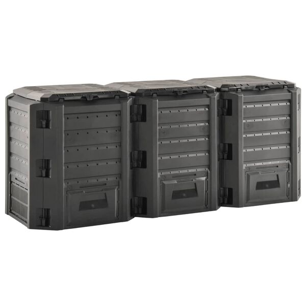 vidaXL Záhradný kompostér čierny 1200 l