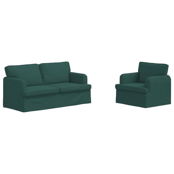vidaXL Pohovka 2 pcs Tmavozelen&aacute; 162 x 80 x 85 cm l&aacute;tka