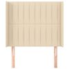 vidaXL Čelo postele so záhybmi krémové 103 x 16 x 118/128 cm látka