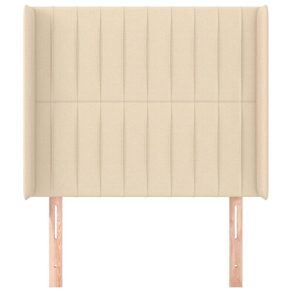 vidaXL Čelo postele so záhybmi krémové 103 x 16 x 118/128 cm látka