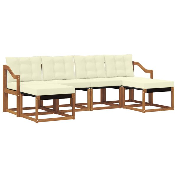 vidaXL Z&aacute;hradn&aacute; s&uacute;prava gaučov s vank&uacute;&scaron;om 6 pcs Pr&iacute;rodn&aacute; a kr&eacute;mov&aacute;