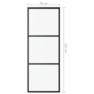 vidaXL Posuvné dvere s kovaním ESG sklo a hliník 76x205 cm