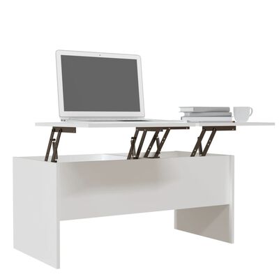 vidaXL Konferenčný stolík biely 102,5x50,5x46,5 cm spracované drevo