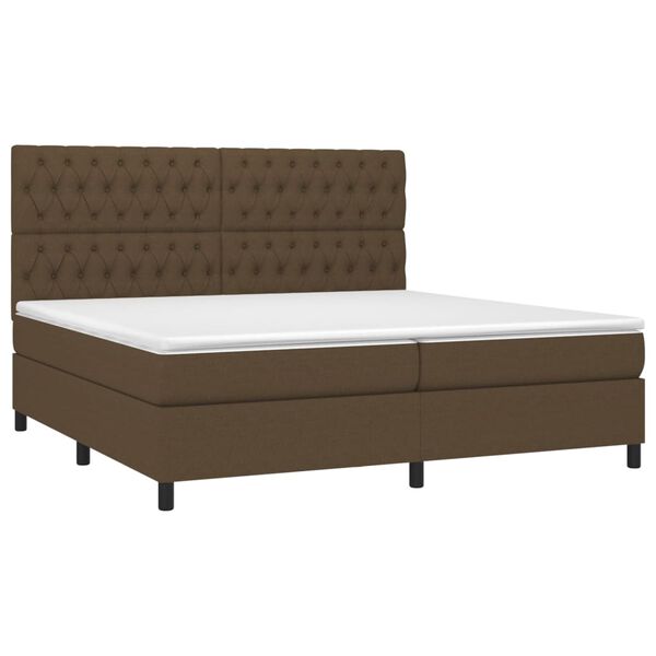 vidaXL Boxspring posteľ s matracom tmavohned&aacute; 200x200 cm l&aacute;tka