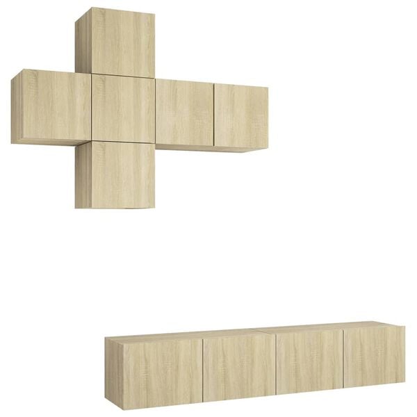 vidaXL 7-dielna s&uacute;prava TV skriniek dub sonoma kompozitn&eacute; drevo