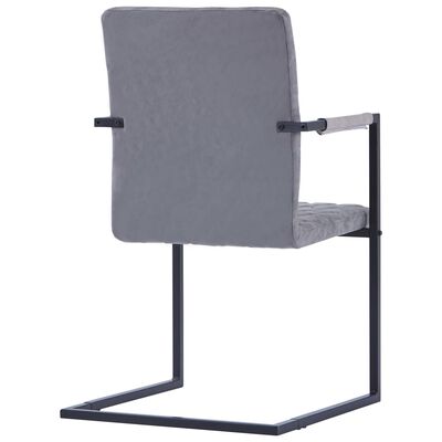 vidaXL Jedálenské stoličky, perová kostra 2 ks, tmavosivé, umelá koža