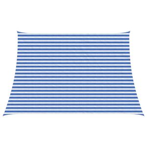 vidaXL Plachta na tienenie 4 / 5 x 3 m HDPE Obdĺžnikov&yacute; Modr&aacute; a biela