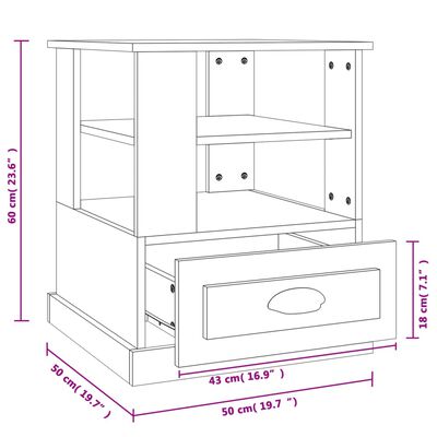 vidaXL Bočný stolík biely 50x50x60 cm kompozitné drevo