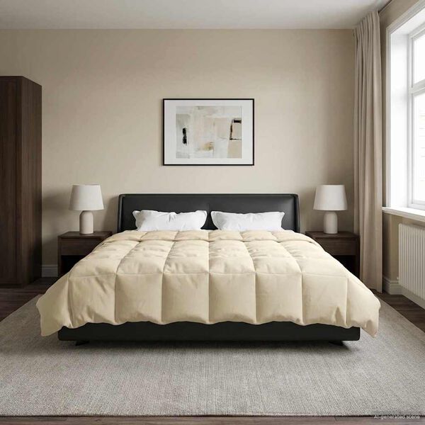 vidaXL Zimn&yacute; prehoz &Scaron;nurovan&yacute; Kr&eacute;mov&aacute; 220 x 240 cm Mikrovl&aacute;kno