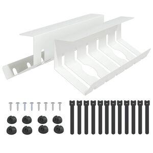 vidaXL &Uacute;ložn&yacute; box na k&aacute;ble pod st&ocirc;l 2 ks Biela 44 x 11,5 x 13,5 cm