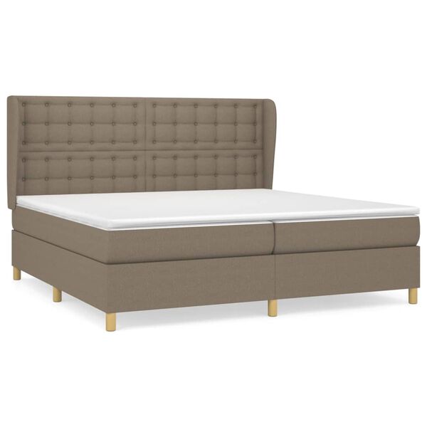 vidaXL Boxspring posteľ s matracom sivohned&yacute; 200x200 cm l&aacute;tka