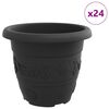 vidaXL Kulat&yacute; kvetin&aacute;č 24 ks Čierna &Oslash; 30 x 25 cm Plast