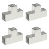 vidaXL Tr&aacute;mov&eacute; spojky 4 ks v tvare T 101x101 mm pozinkovan&yacute; kov