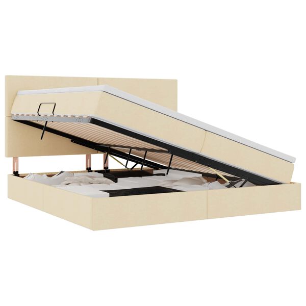 vidaXL Postel s &uacute;ložn&yacute;m prostorem a LED svetlom Kr&eacute;mov&aacute; 200 x 200 cm