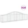 vidaXL Obl&uacute;kov&yacute; gabionov&yacute; k&ocirc;&scaron; 10 ks 200x30x40/60 cm pozinkovan&eacute; železo