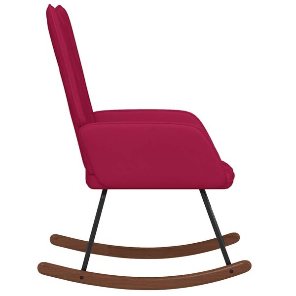 vidaXL Hojdacie kreslo, vínovo červené, zamatové