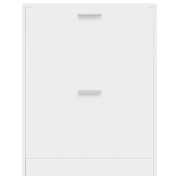 vidaXL Biela dreven&aacute; skrinka na top&aacute;nky s 2 priečinkami