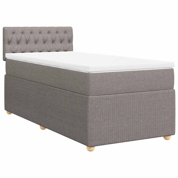vidaXL Posteľn&yacute; r&aacute;m boxspring s matracom sivohned&yacute; 90x190 cm l&aacute;tka