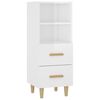 vidaXL Komoda leskl&aacute; biela 34,5x34x90 cm spracovan&eacute; drevo