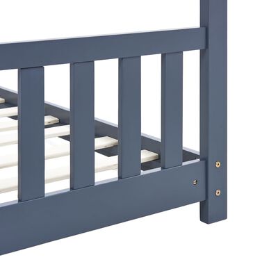 vidaXL Detský posteľný rám sivý 70x140 cm borovicový masív