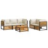 vidaXL 6-dielna z&aacute;hradn&aacute; sedacia s&uacute;prava s vank&uacute;&scaron;mi ak&aacute;ciov&yacute; mas&iacute;v