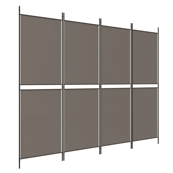 vidaXL Paraván s 4 panelmi, antracitový 200x180 cm látka