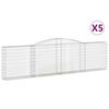 vidaXL Obl&uacute;kov&eacute; gabi&oacute;nov&eacute; ko&scaron;e 5 ks 400x30x100/120cm pozinkov. železo