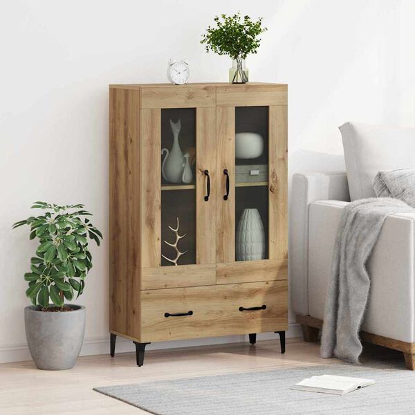 vidaXL Highboard so z&aacute;suvkou Remeseln&yacute; dub 70 x 31 x 115 cm