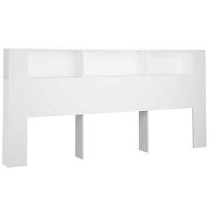 vidaXL Čelo postele so skrinkou biele 220x18,5x104,5 cm