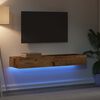 vidaXL TV skrinky s LED svetlami 2 ks staré drevo 60x35x15,5 cm