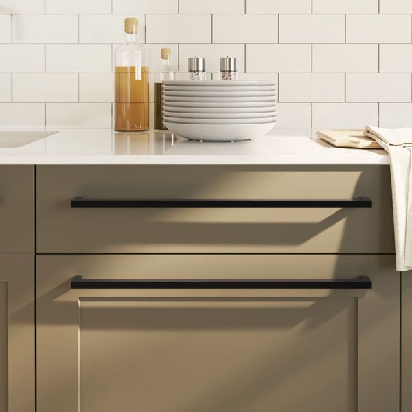 vidaXL Rukov&auml;te na skrinku 20 ks čierne 480 mm nehrdzavej&uacute;ca oceľ