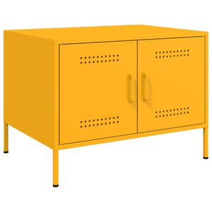 vidaXL Konferenčn&yacute; stol&iacute;k horčicov&yacute; 68x50x50,5 cm oceľ