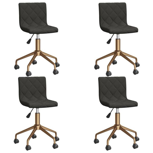 vidaXL Otočn&eacute; jed&aacute;lensk&eacute; stoličky 4 ks tmavosiv&eacute; zamatov&eacute;