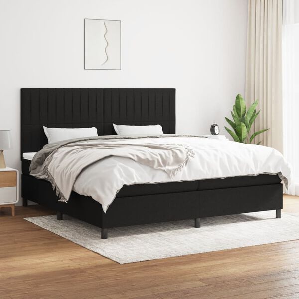 vidaXL Boxspring posteľ s matracom čierna 200x200 cm l&aacute;tka