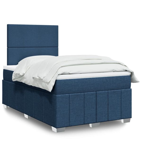 vidaXL Boxspring posteľ s matracom modr&aacute; 120x200 cm l&aacute;tka