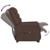 vidaXL Zdvíhacie masážne kreslo hnedé umelá koža