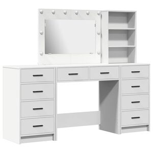 vidaXL Toaletn&yacute; stol&iacute;k 3 ks Biela 78,5 x 41 x 135 cm Kompozitn&eacute; drevo