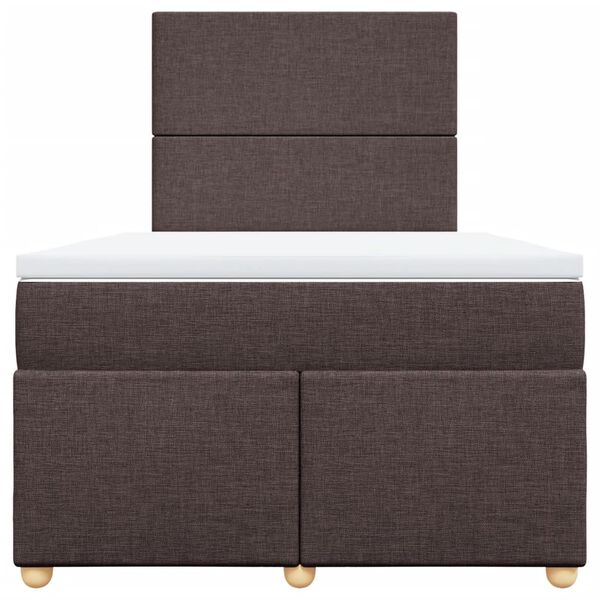 vidaXL Boxspring posteľ s matracom tmavohnedá 120x190 cm látka