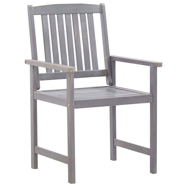 vidaXL 7-dielna vonkajšia jedálenská súprava sivá ošúchaná masívne akáciové drevo