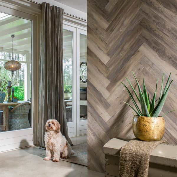 WallArt Li&scaron;ty so vzhľadom zostarnut&eacute;ho dubov&eacute;ho dreva biele o&scaron;&uacute;chan&eacute;