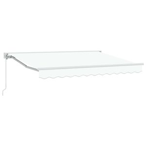 vidaXL Ručn&aacute; skladacia mark&iacute;za Biela 3 x 2,5 m Polyester s PU povrchom