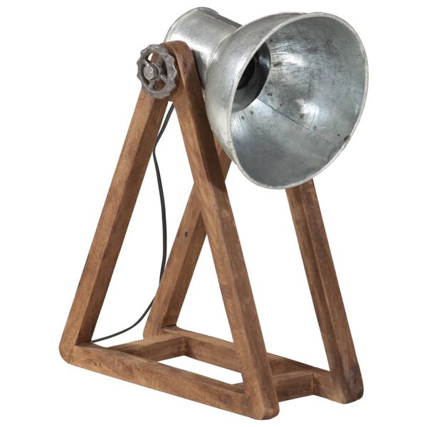 vidaXL Stolov&aacute; lampa 25 W starožitn&aacute; strieborn&aacute; 30x17x40cm E27