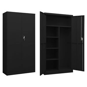 vidaXL Uzamykacia skriňa čierna 90x40x180 cm oceľov&aacute;