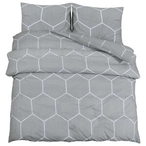 vidaXL S&uacute;prava obliečok na papl&oacute;n siv&aacute; a biela 140x200 cm bavlna
