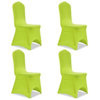 vidaXL Naťahovací návlek na stoličku, 4 ks, zelený