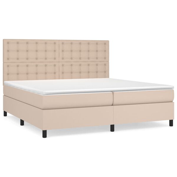 vidaXL Boxspring posteľ s matracom kapuč&iacute;nov&aacute; 200x200 cm umel&aacute; koža
