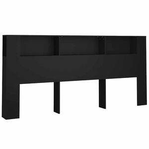 vidaXL Čelo postele so skrinkou čierne 220x18,5x104,5 cm