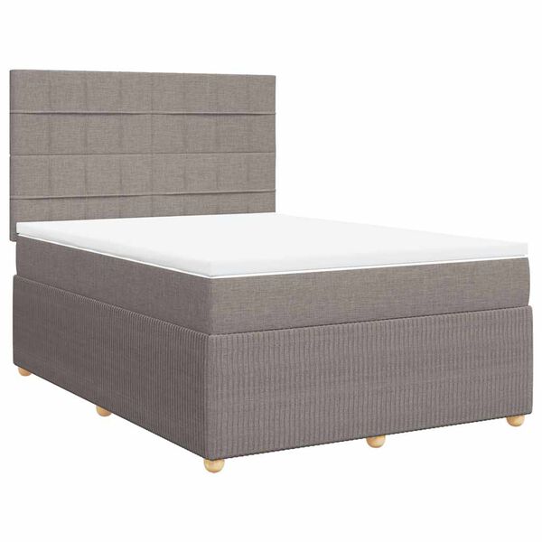 vidaXL Posteľn&yacute; r&aacute;m boxspring s matracom sivohned 160x200 cm l&aacute;tka