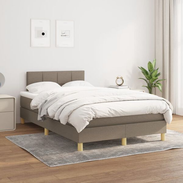vidaXL Boxspring posteľ s matracom sivohned&yacute; 120x200 cm l&aacute;tka